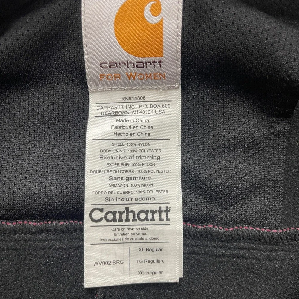 Carhartt Vest Women XL Burgundy WV002 BRG Softshell Fleece‎ Lined Work Gorpcore